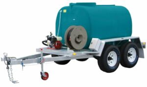 Firefighting trailer for carting water dual axle with fire pump