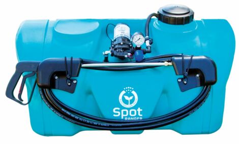 ATV spot spray unit with regulator and spraying lance