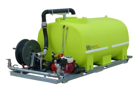 Slip on water tanks with pump hose and frame