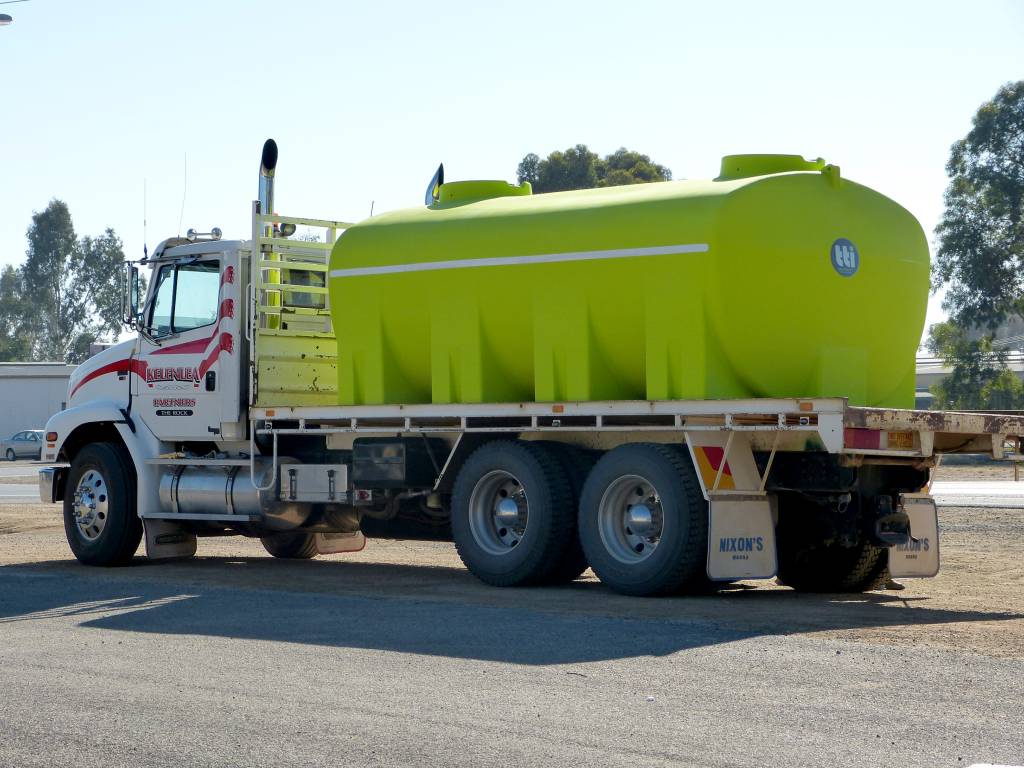 TTI AquaMove Mobile Water Cartage Tank on back of truck. Transportable water tank