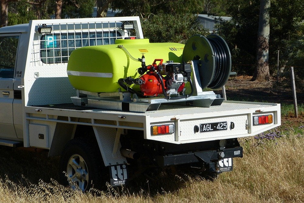 TTI Firefighting Trailer defending bushfire in Australia